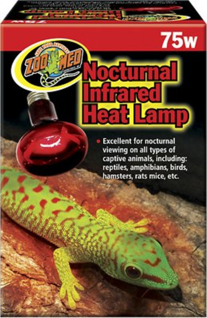 Zoo Med Nocturnal Infrared Reptile Heat Lamp, 75-Watt