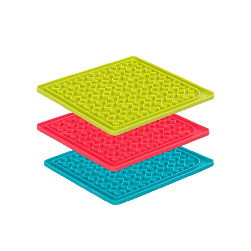 Messy Mutts Silicone Licking Mat Dog Slow Feeder, 8-in x 8-in