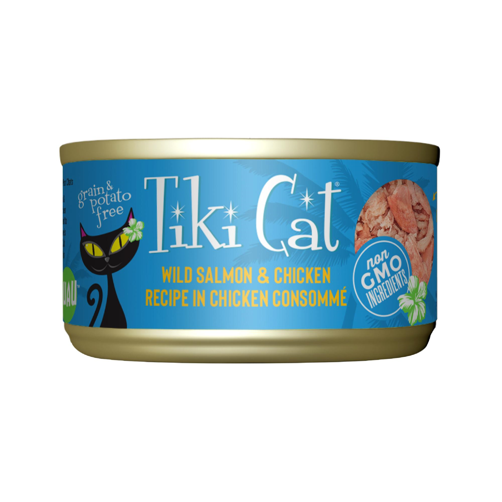 Tiki Cat Luau Wild Salmon & Chicken Recipe in Chicken Consomme, 2.8-oz