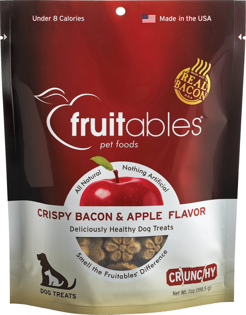 Fruitables Crispy Bacon & Apple Flavor Crunchy Dog Treats, 7-oz