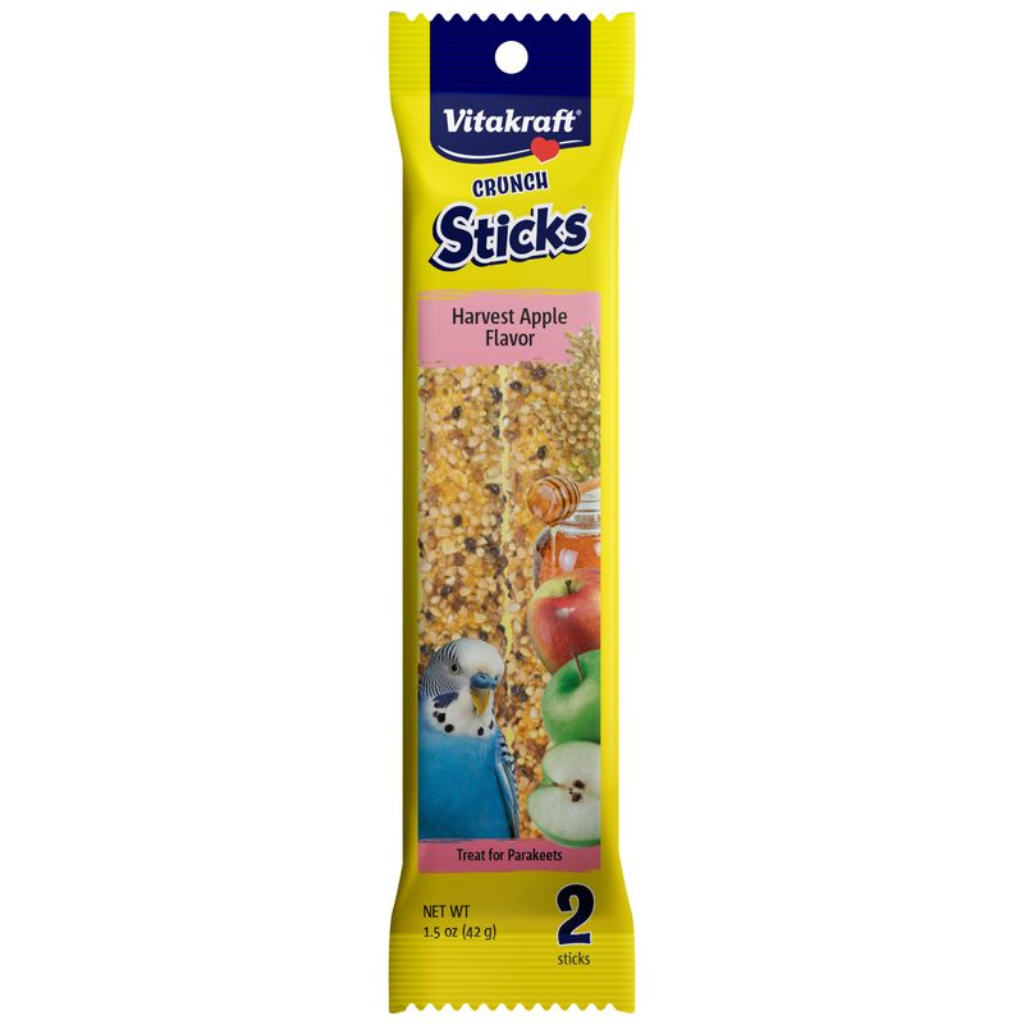 Vitakraft Crunch Sticks Parakeet Treats, Harvest Apple, 1.5-oz