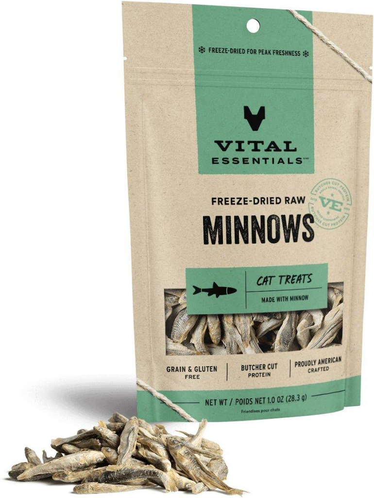 Vital Essentials Minnows Freeze-Dried Raw Cat Treats, 1-oz
