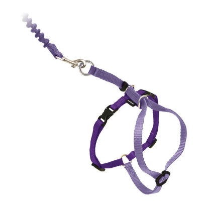 PetSafe Come With Me Kitty Harness & Bungee Cat Leash, Lilac/Deep Purple, Small