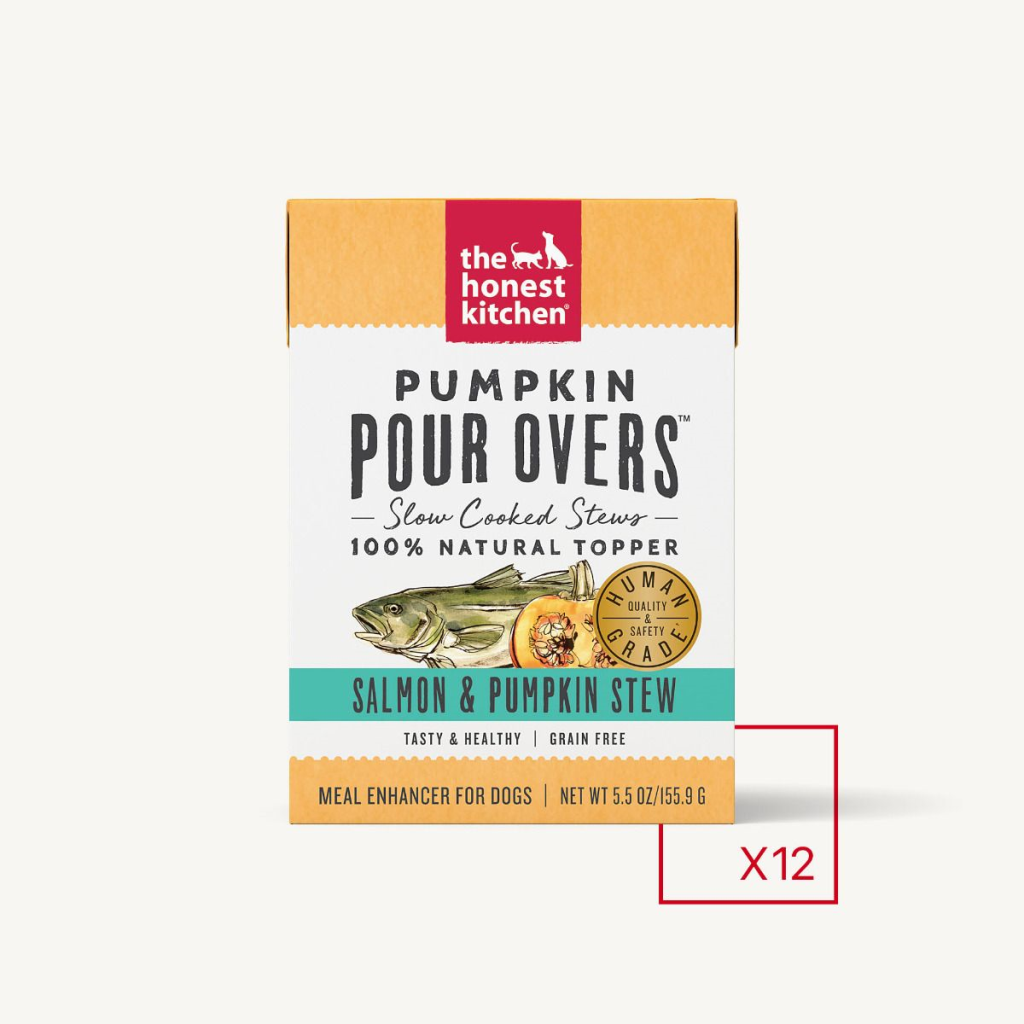 The Honest Kitchen Pumpkin Pour Overs Salmon & Pumpkin Stew Dog Food Topper, 5.5-oz