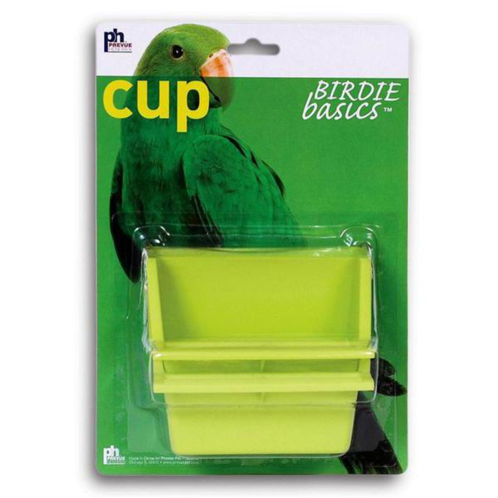 Prevue Pet Products Birdie Basics Plastic Bird Perch High Back Mountable Feeding Cup, 4oz