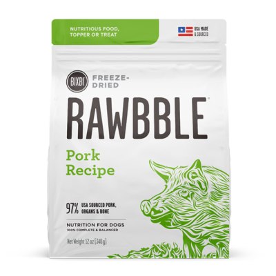 Rawbble Pork Recipe Grain-Free Freeze-Dried Dog Food - 12 oz