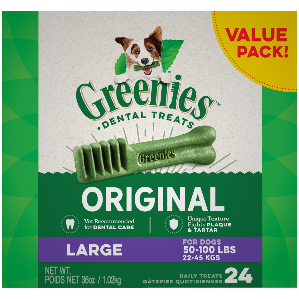 Greenies Original Large Dental Dog Treats, 36-oz, 24-count