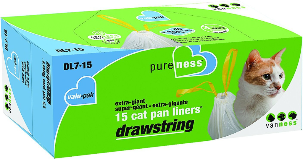 Van Ness Drawstring Cat Pan Liners, X Giant, 6-count
