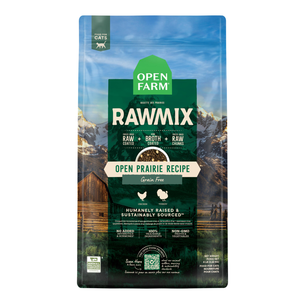 Open Farm RawMix Open Prairie Grain-Free Dry Cat Food, 8-lb