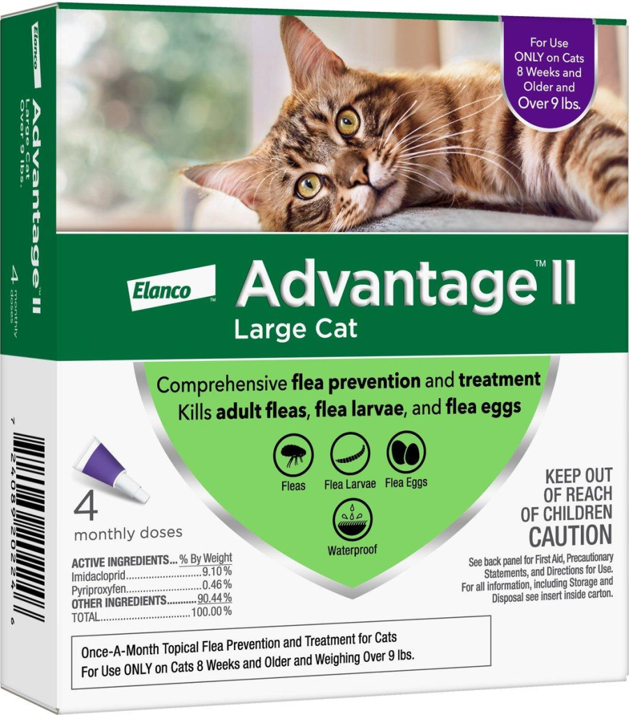 Advantage II Flea Treatment for Large Cats over 9-lb, 4-pk