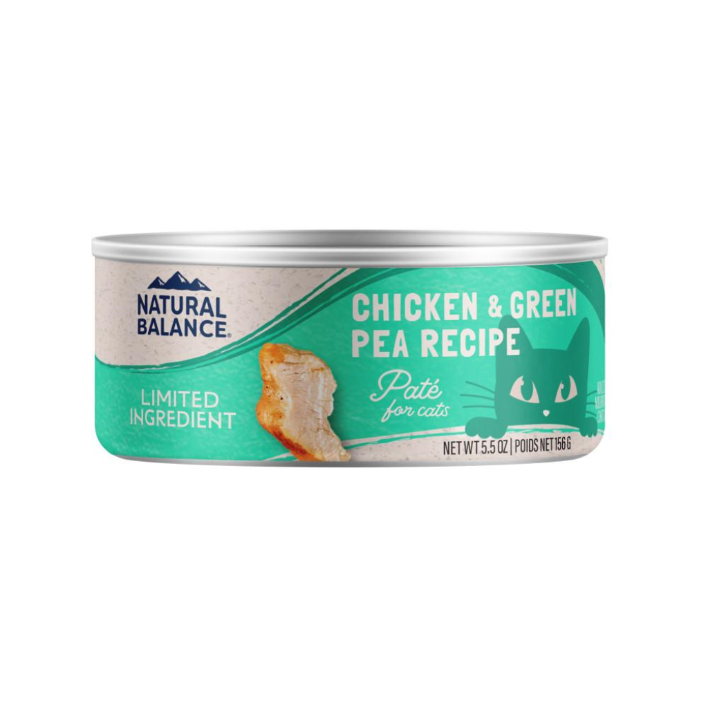 Natural Balance Limited Ingredient Chicken & Green Pea Recipe Wet Cat Food Can, 5.5-oz