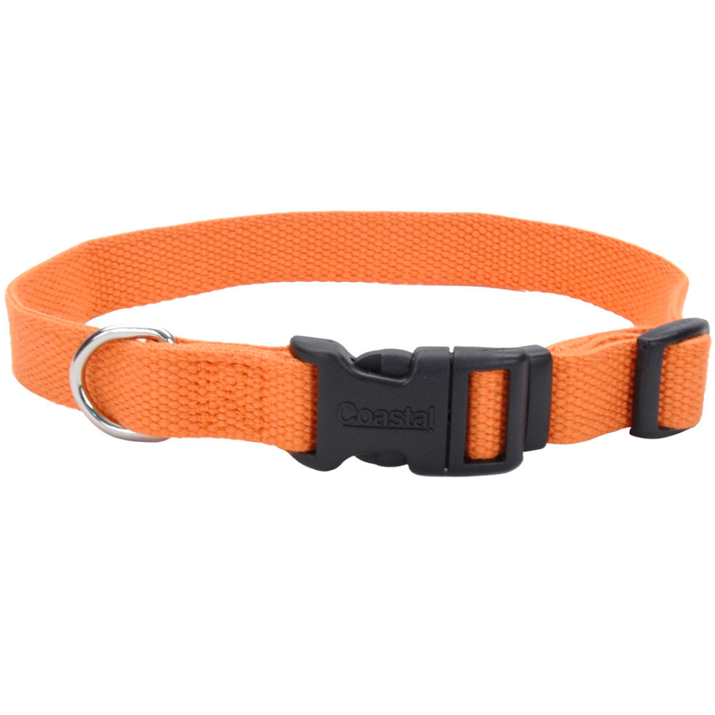 New Earth Soy Adjustable Dog Collar, Pumpkin, 5/8-inx8-12-in