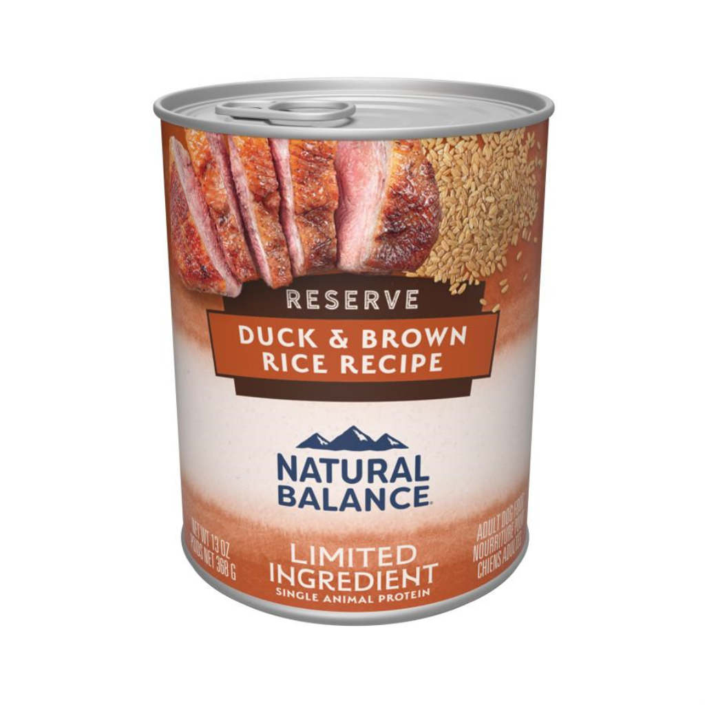 Natural Balance Limited Ingredient Reserve Duck & Brown Rice Wet Dog Food Can, 13-oz