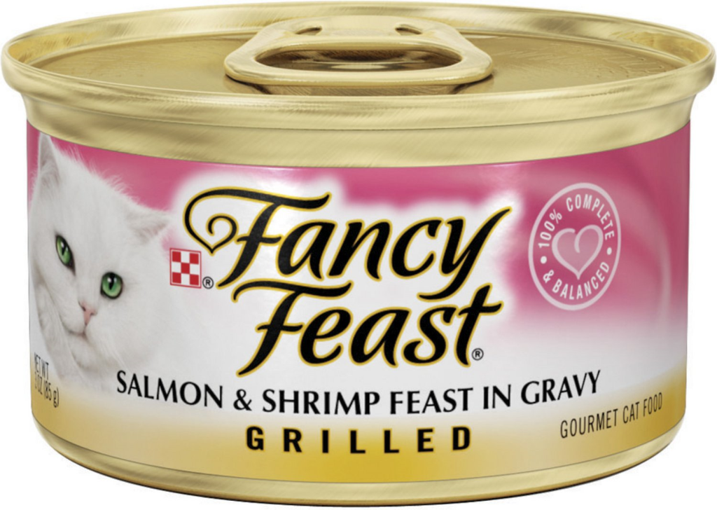 Fancy Feast Grilled Salmon & Shrimp Feast in Gravy Canned Cat Food, 3-oz