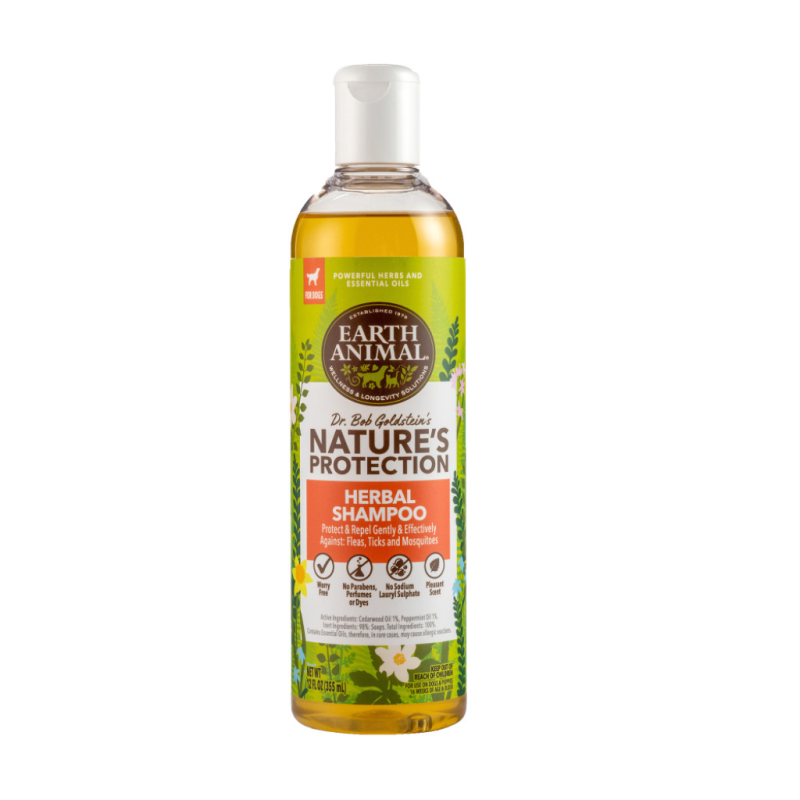 Earth Animal Nature's Protection Flea & Tick Prevention Herbal Shampoo for Dogs, 12-oz