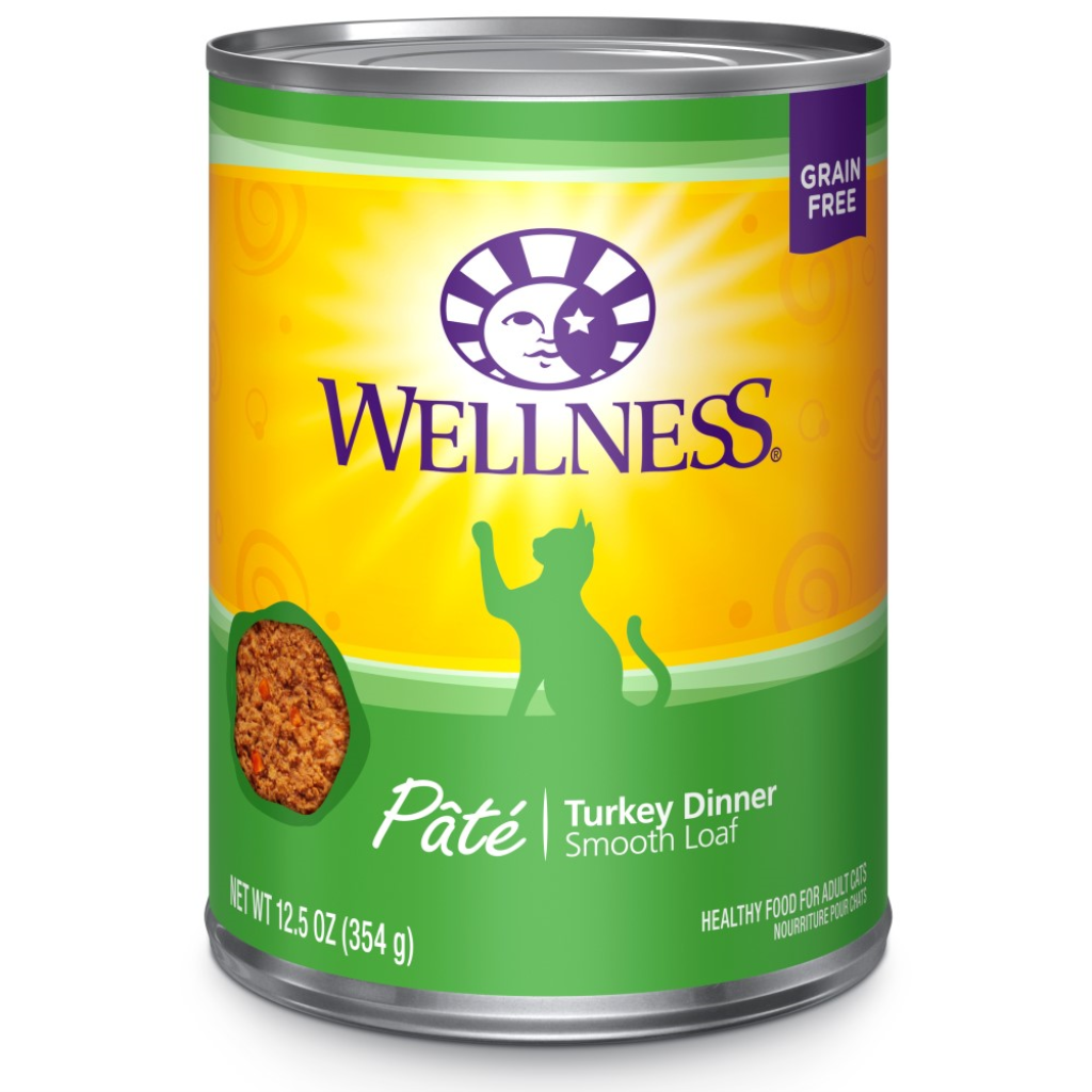 Wellness Complete Health Pate Turkey Formula Grain-Free Wet Cat Food Cans, 12.5-oz