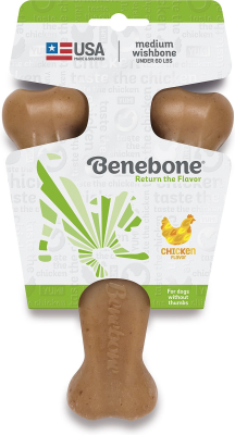 Benebone Rotisserie Chicken Flavored Wishbone Dog Chew Toy, Medium