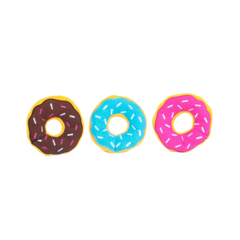 ZippyPaws Miniz Donutz Dog Toy, 3-pk