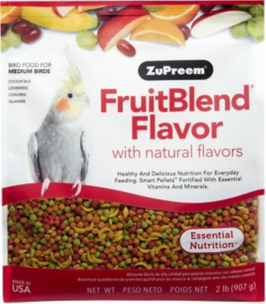 ZuPreem FruitBlend with Natural Fruit Flavors Medium Bird Food, 2-lb