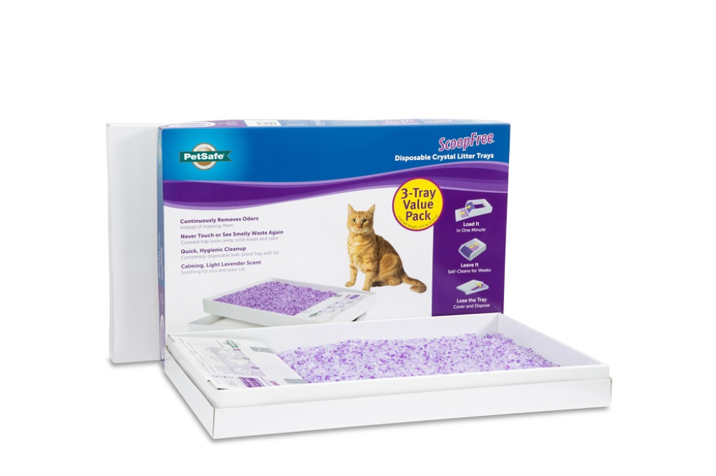 PetSafe ScoopFree Disposable Cat Litter Box Tray, Lavender Crystal, 3-pack