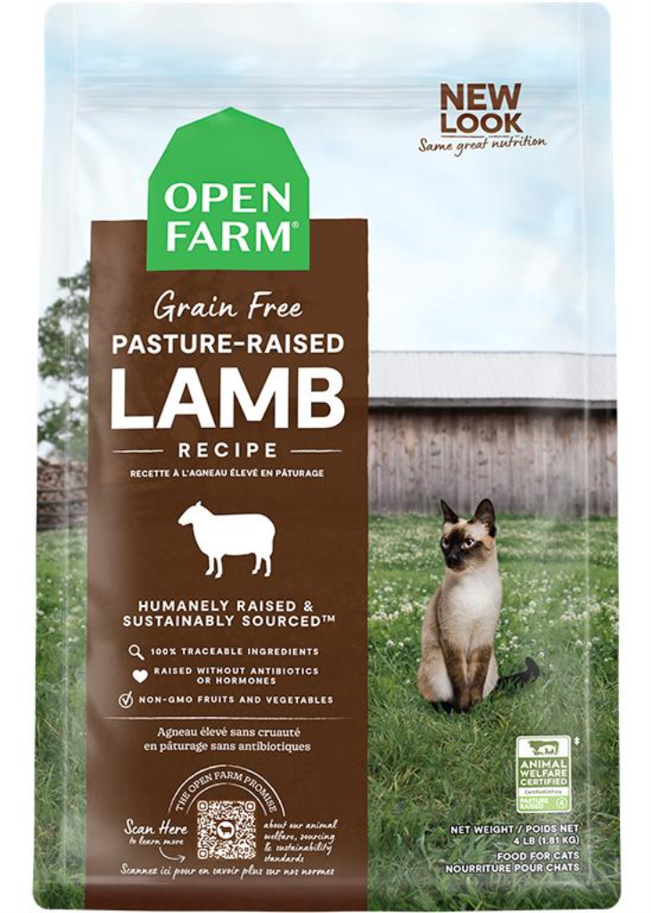 Open Farm Pasture-Raised Lamb Recipe Grain-Free Dry Cat Food, 4-lb