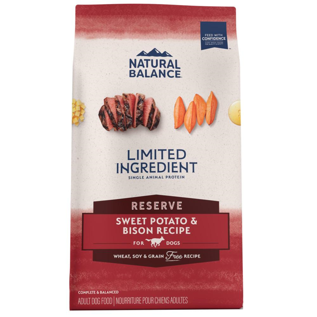 Natural Balance Limited Ingredient Reserve Sweet Potato & Bison Recipe Grain-Free Dry Dog Food, 4-lb
