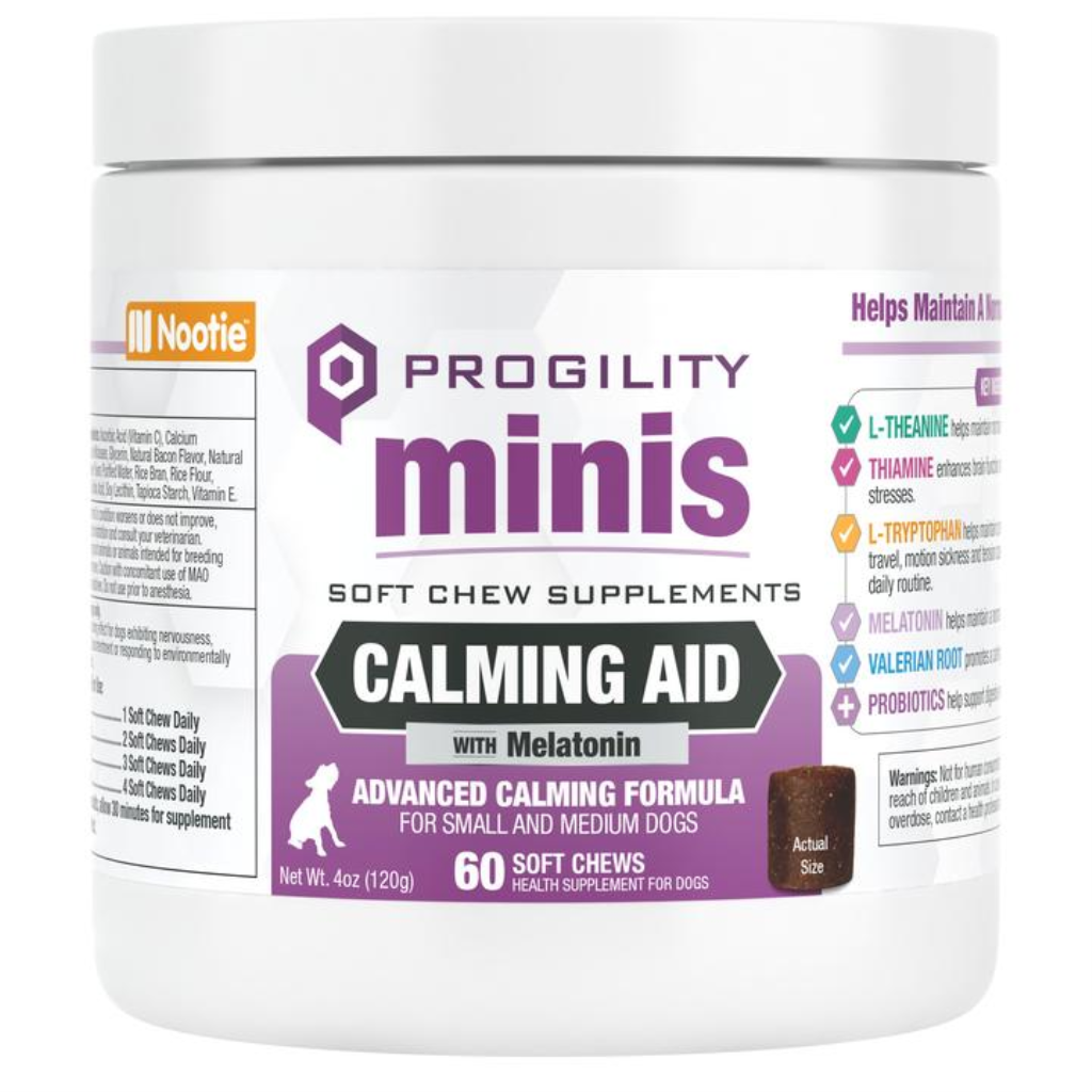 Nootie Progility Minis Calming Aid Soft Chews Supplement for Small & Medium Dogs, 60-count