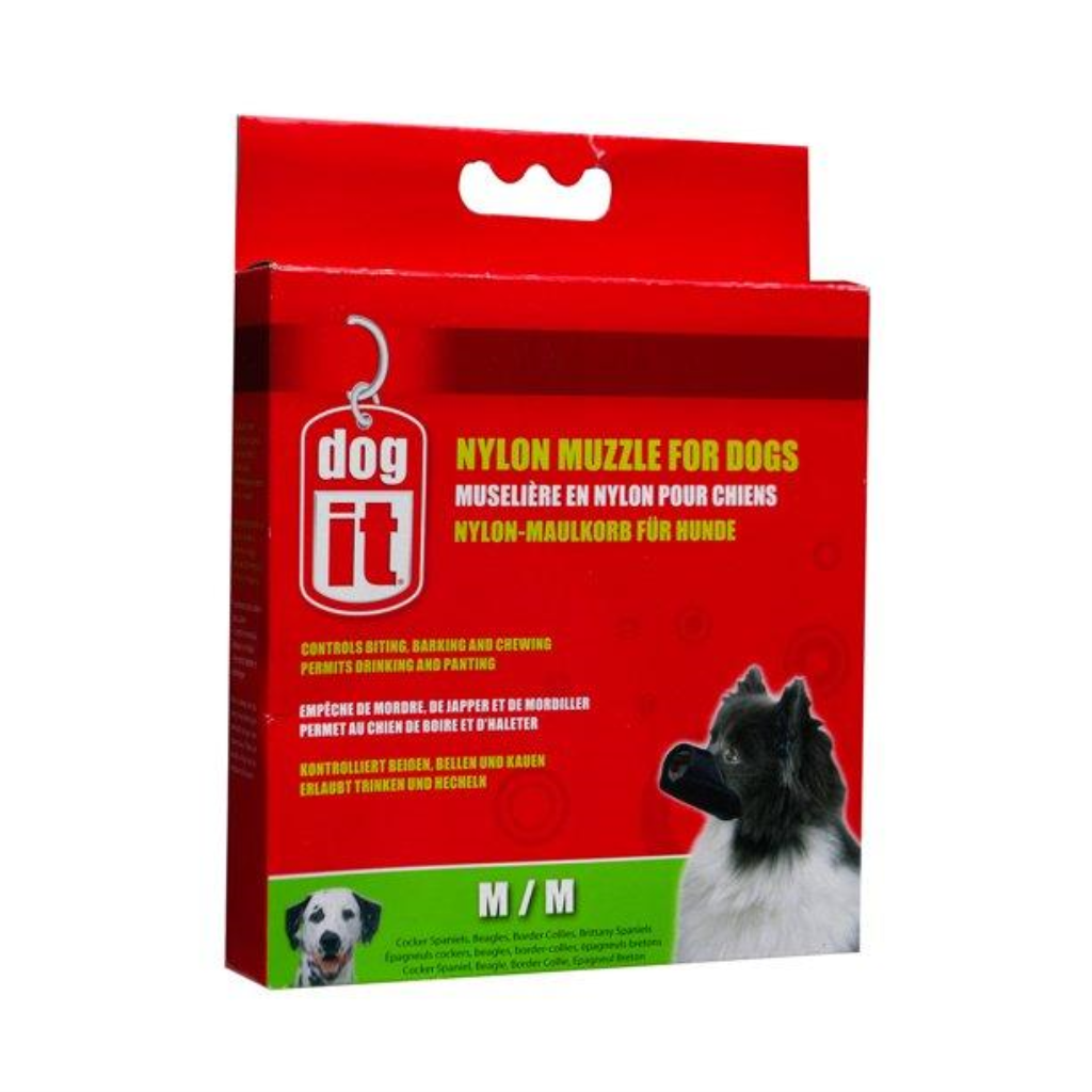 Dogit Nylon Dog Muzzle, Black, Medium