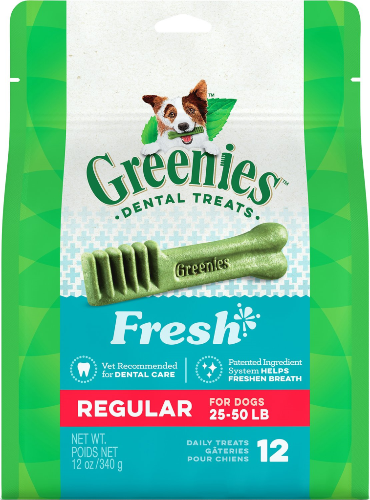 Greenies Fresh Regular Dental Dog Treats, 12-count
