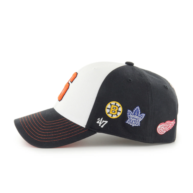 Original Six NHL Teams Scatter '47 MVP Adjustable Hat - White, Black and Orange