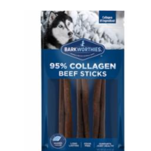 BARKWORTHIES DOG COLLAGEN BEEF STICK PEANUT BUTTER FLAVOR 6IN 3PK
