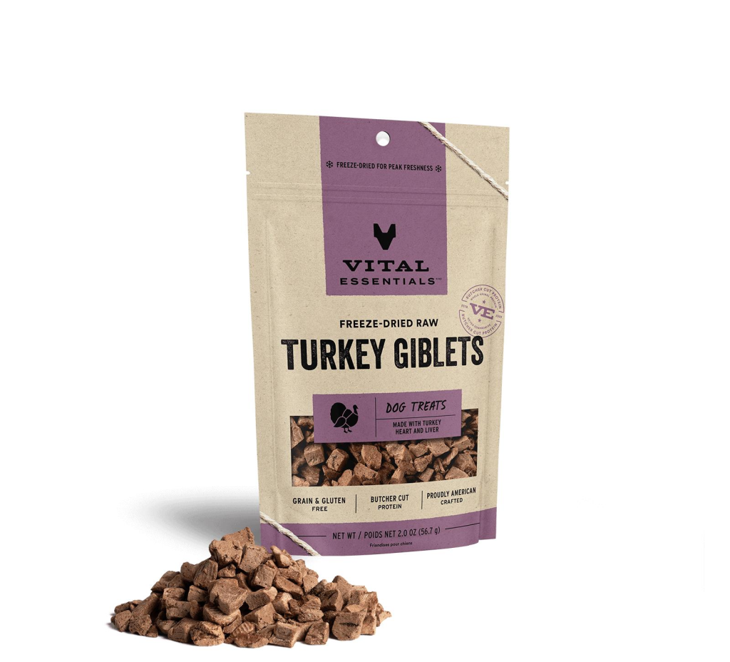 Vital Essentials Turkey Giblets Freeze-Dried Raw Dog Treats, 2-oz