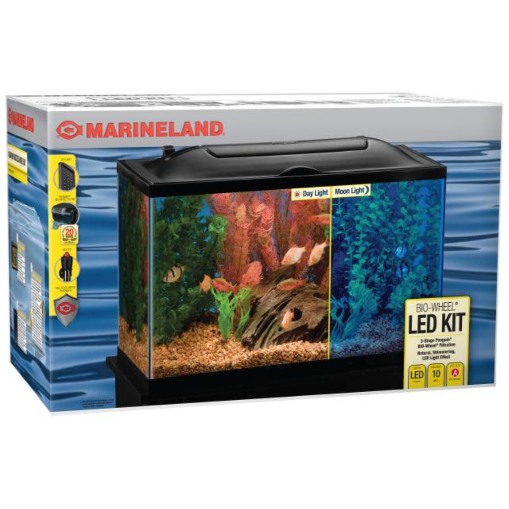 Marineland BIO-Wheel LED Aquarium Kit, 10-gal