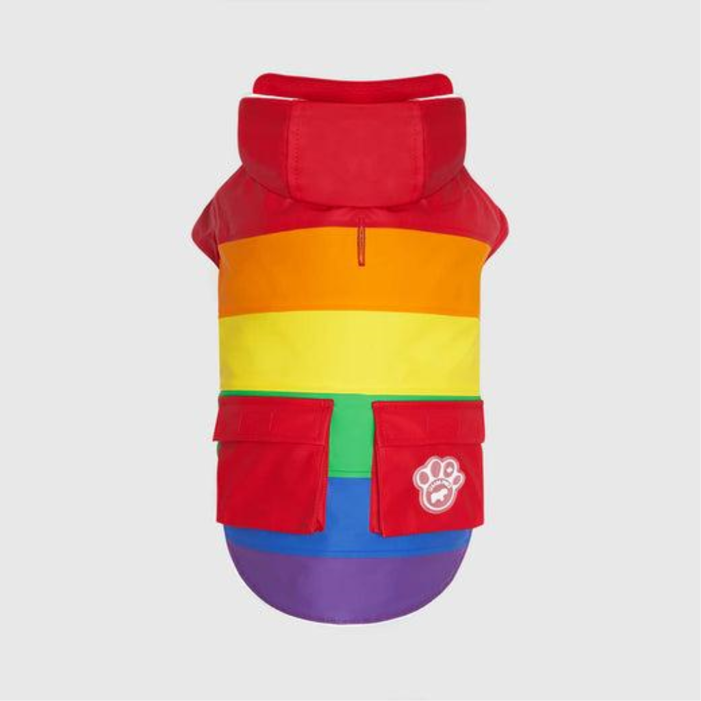 Canada Pooch Torrential Tracker Dog Raincoat, Rainbow, 10