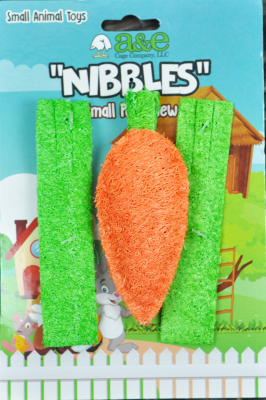 A&E Cage Company Nibbles Loofah Carrot & Celery Small Animal Toy