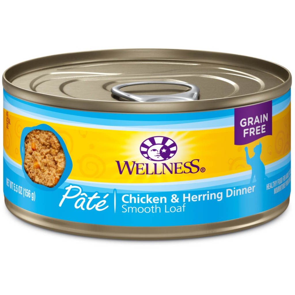 Wellness Complete Health Pate Chicken & Herring Formula Grain-Free Wet Cat Food Cans, 5.5-oz