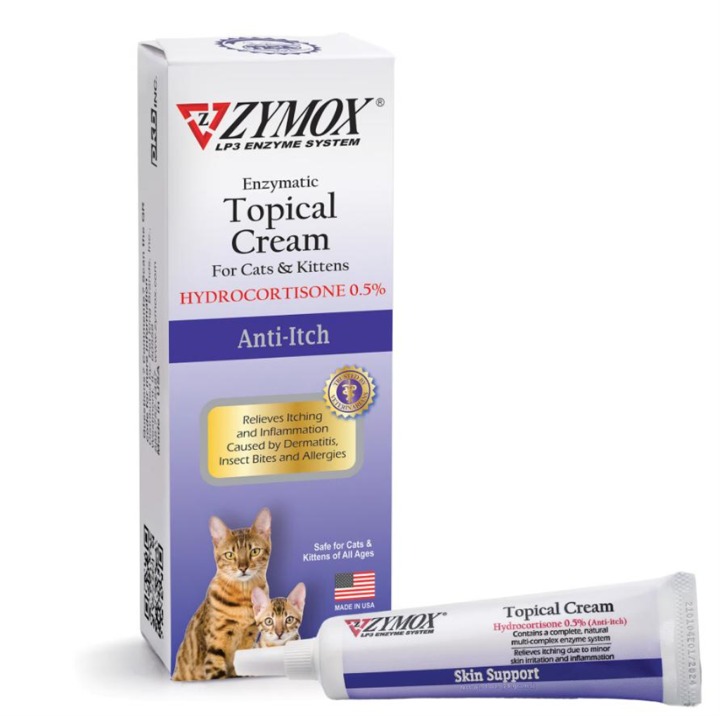 Zymox Enzymatic Topical Cream with 0.5% Hydrocortisone for Cats & Kittens, 1-oz