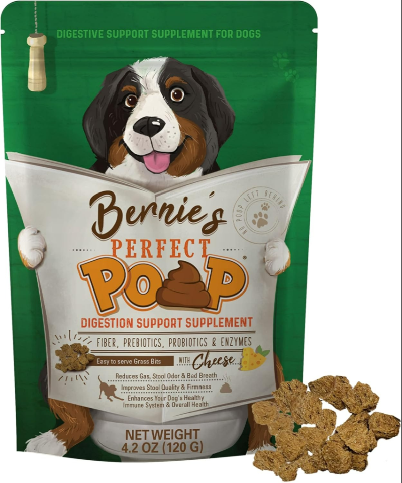 Bernie's Perfect Poop Ultimate Digestion Support Cheese Flavored Dog Supplement, 30-oz (Size: 30-oz)