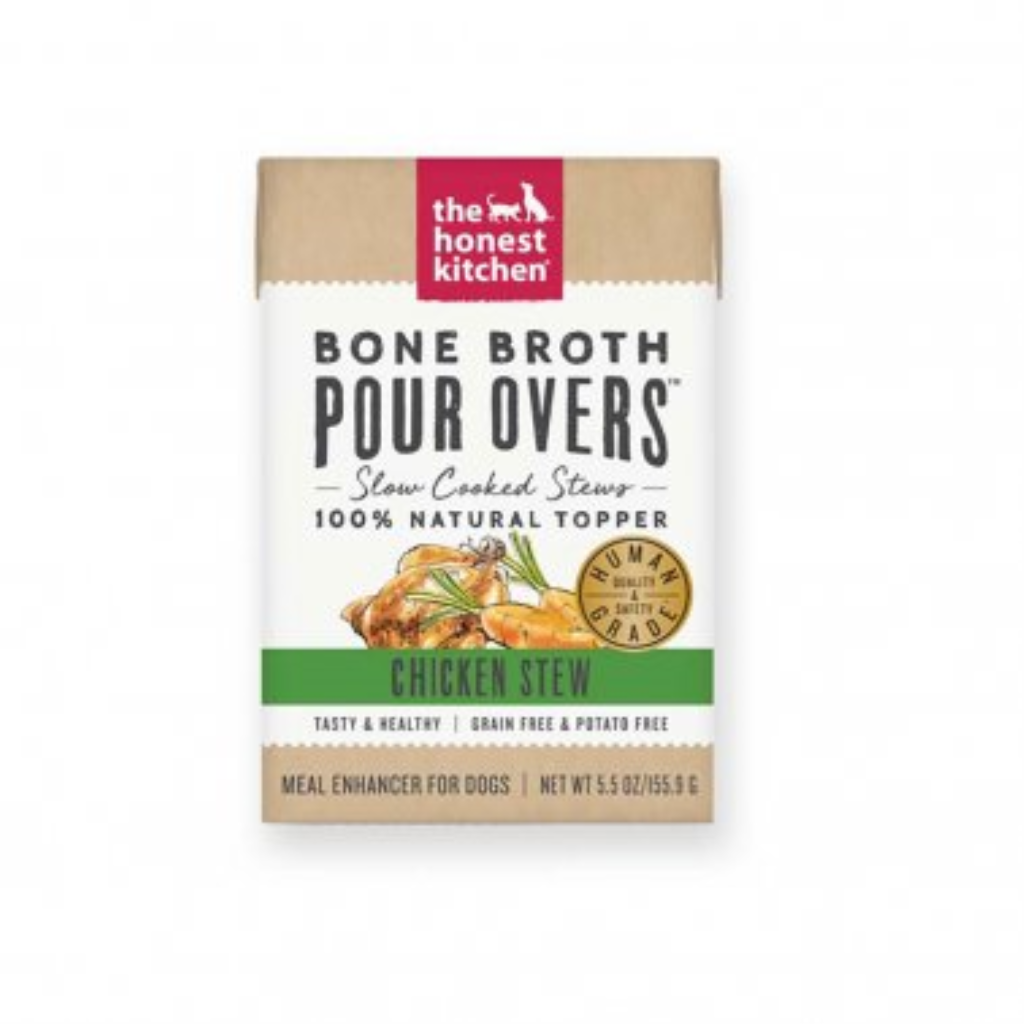 The Honest Kitchen Bone Broth Pour Overs Chicken Stew Dog Food Topper, 5.5-oz