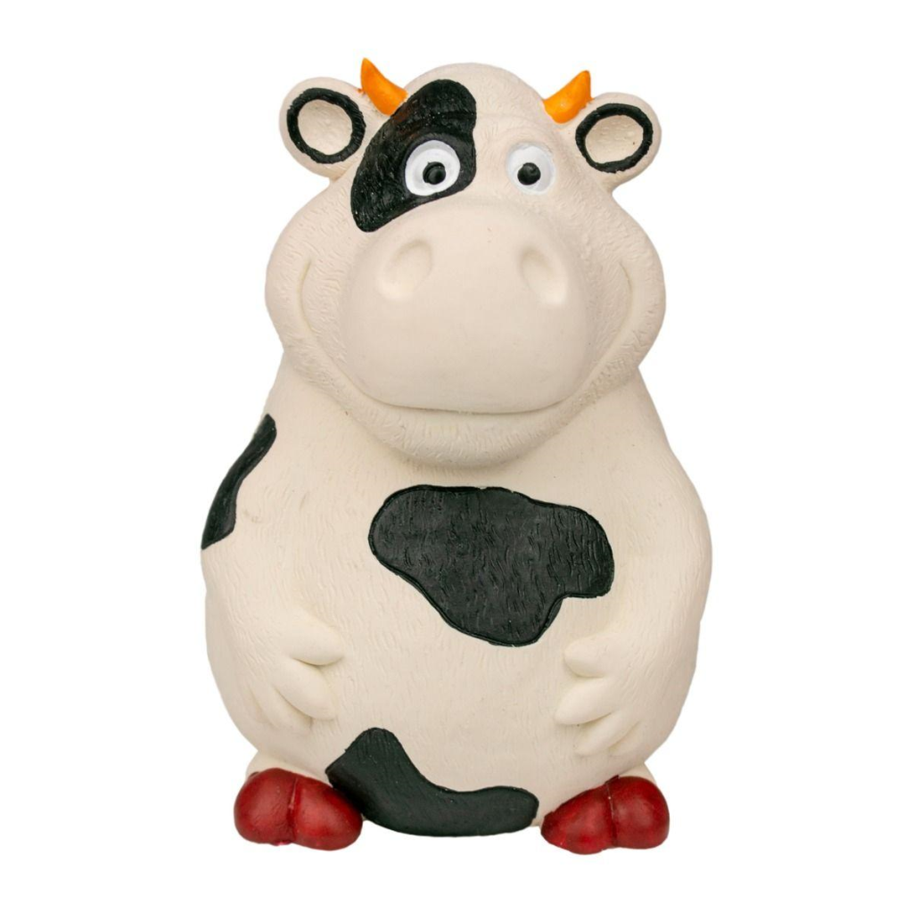 Original Territory Cow Latex Squeaker Dog Toy, 6-in
