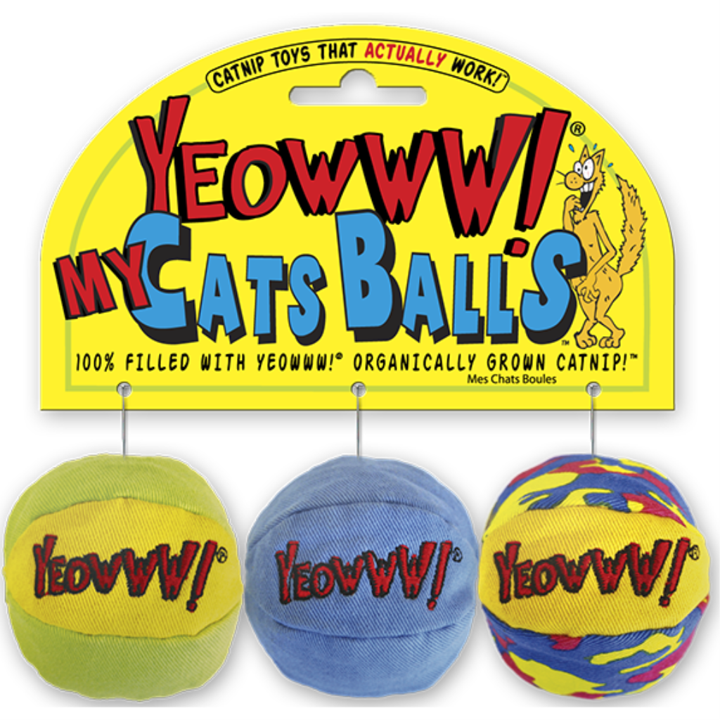 Yeowww! My Cats Balls Catnip Cat Toy, 3-pack