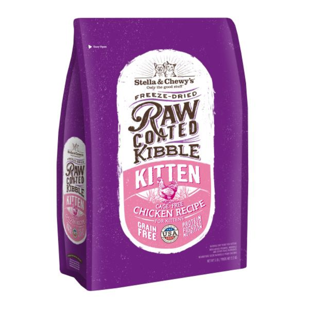 Stella & Chewy's Raw Coated Kibble Cage-Free Chicken Kitten Dry Cat Food, 5-lb