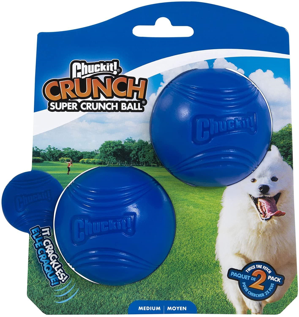 Chuckit! Super Crunch Ball Dog Toy, Medium, 2-pk