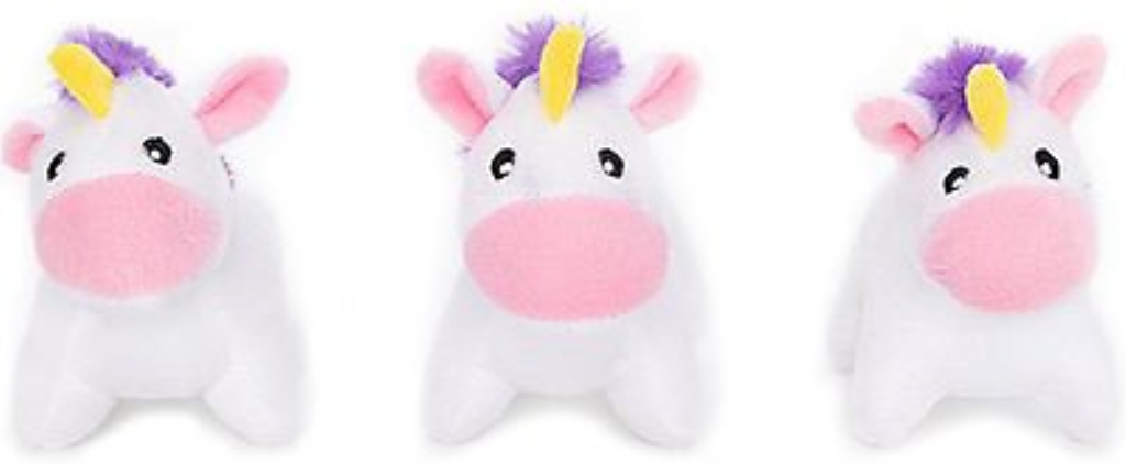 ZippyPaws Miniz Unicorns Plush Dog Toy, 3-pack refill