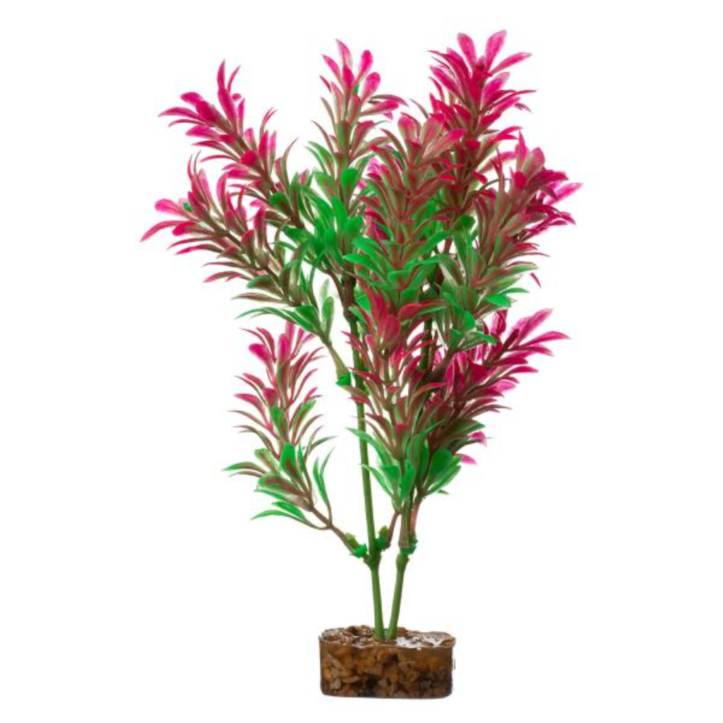 GloFish Aquarium Plant, Green/Pink, Medium