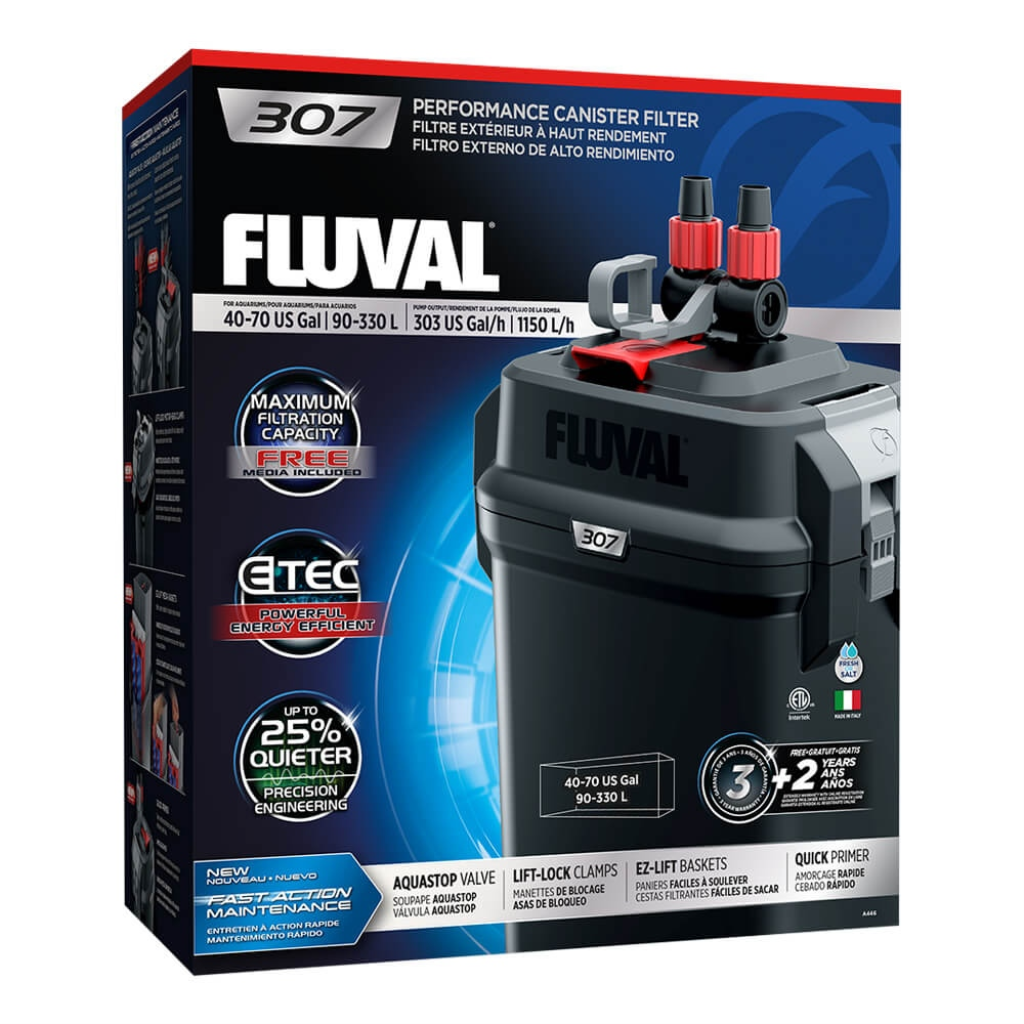 Fluval 307 Performance Canister Filter for Aquariums, 70-gal