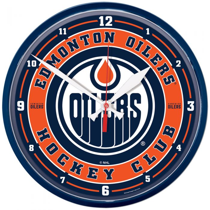 Edmonton Oilers Round Wall Clock 12.75"