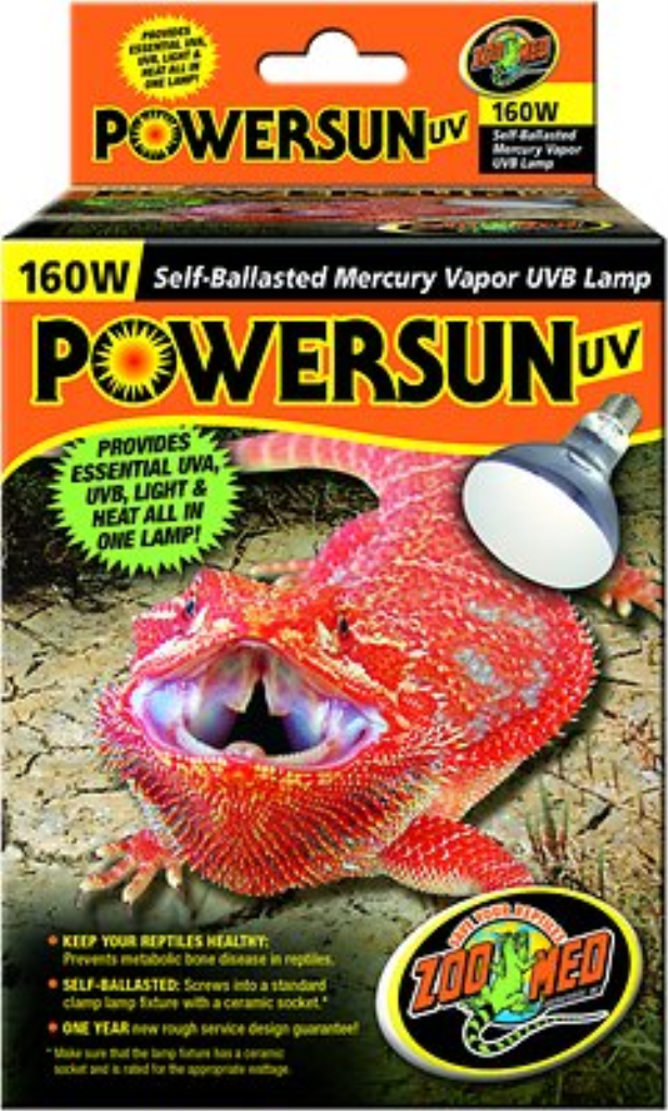Zoo Med PowerSun UV Mercury Vapor Reptile Lamp, 160-Watt