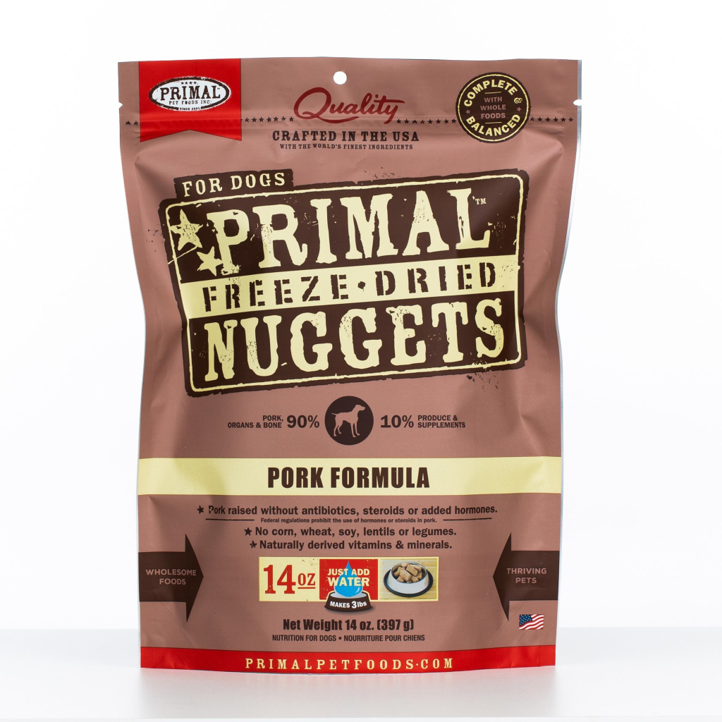Primal Raw Freeze-Dried Nuggets Pork Formula Dog Food, 14-oz