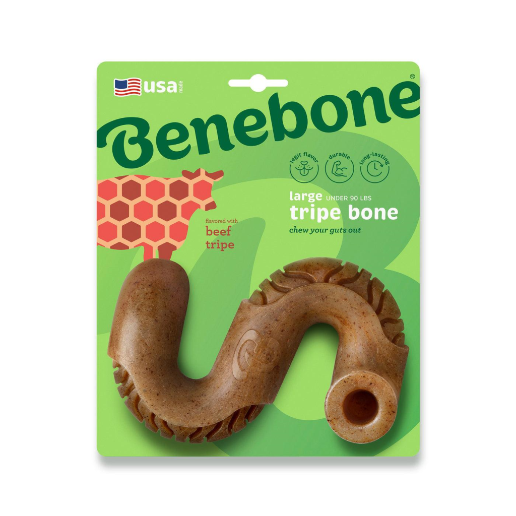 Benebone Tripe Bone Beef Tripe Flavor Dog Toy, Large